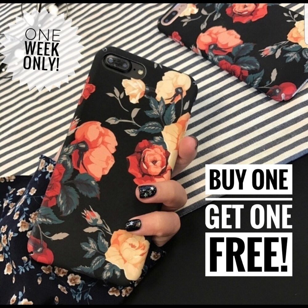 Iphone Black Floral Case